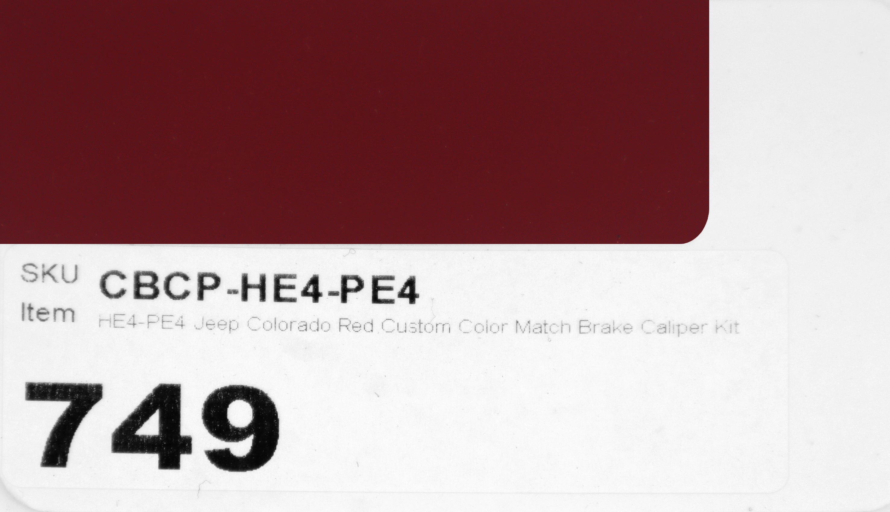 HE4-PE4 Jeep Colorado Red Custom Color Match Brake Caliper Paint
