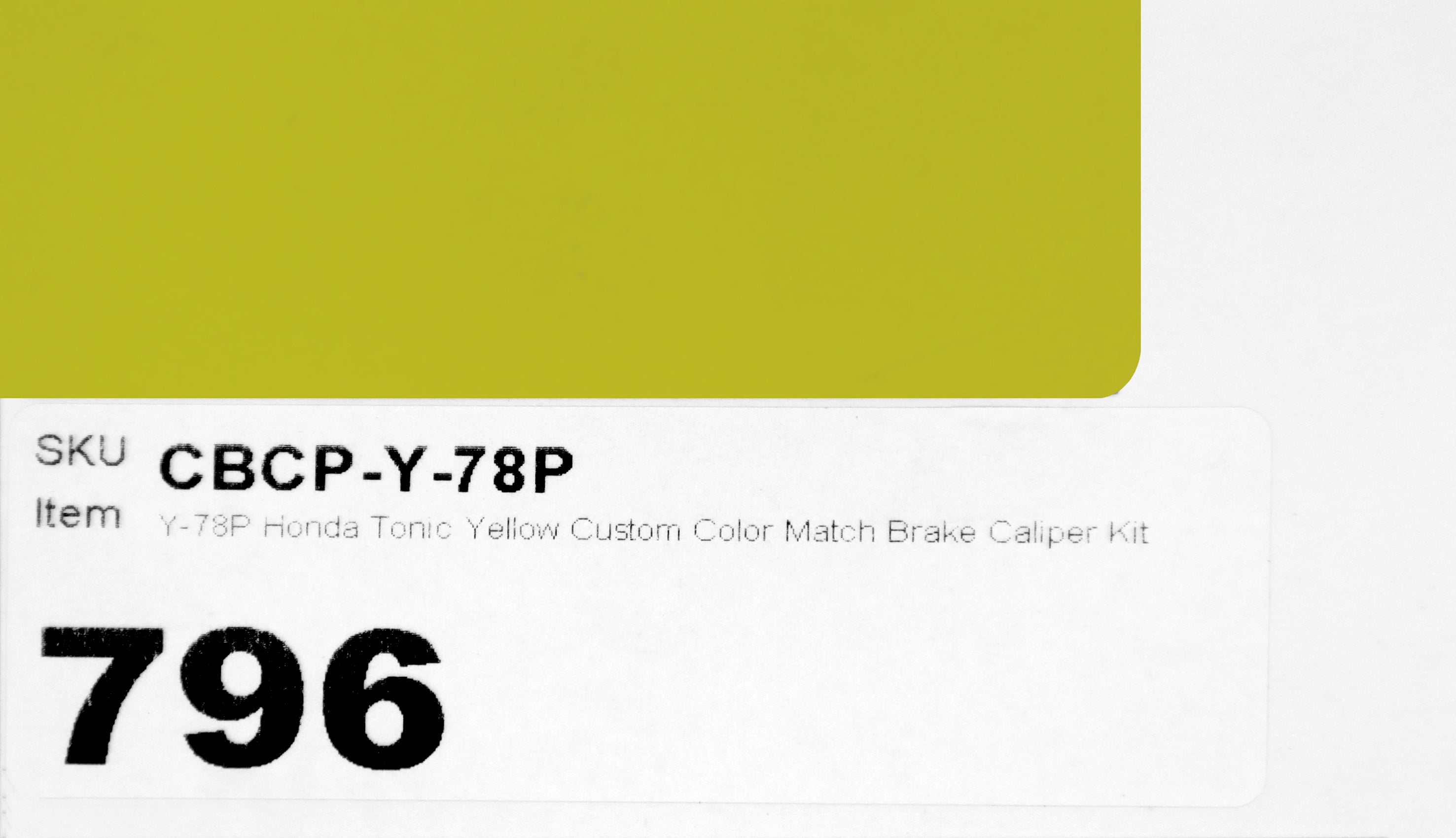 Y-78P Honda Tonic Yellow Custom Color Match Brake Caliper Paint