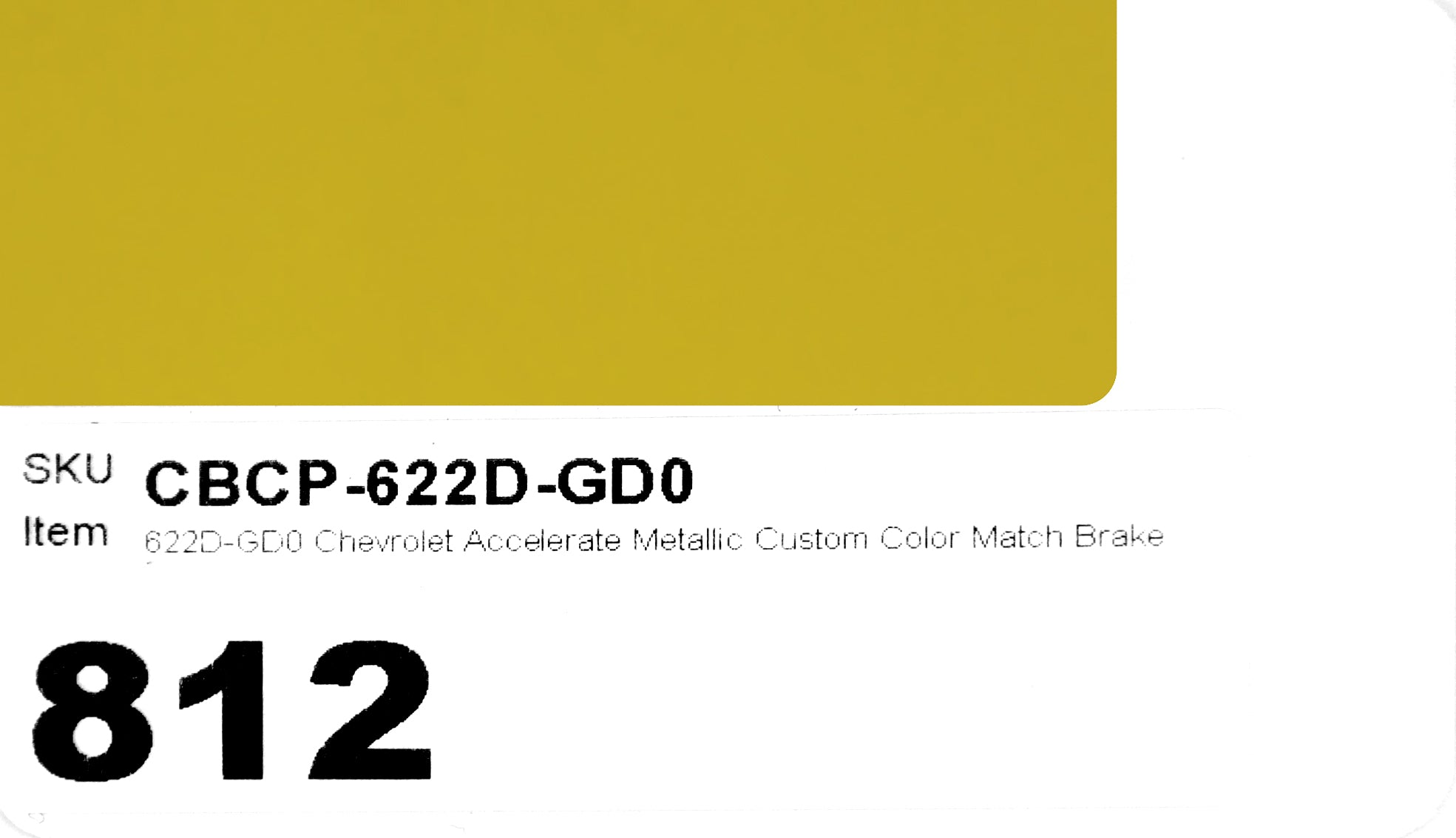 622D-GD0 Chevrolet Accelerate Metallic Custom Color Match Brake Caliper Paint