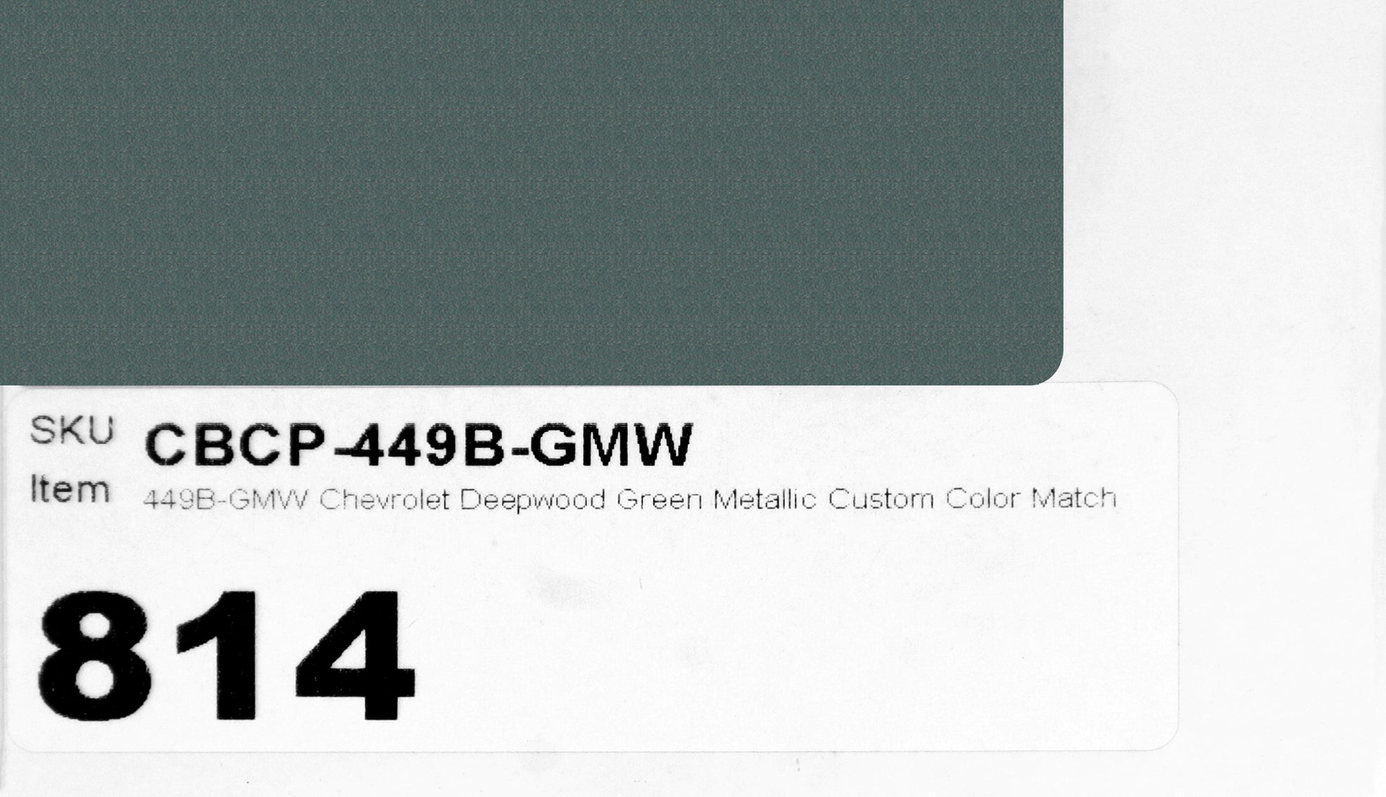 449B-GMW Chevrolet Deepwood Green Metallic Custom Color Match Brake Caliper Paint