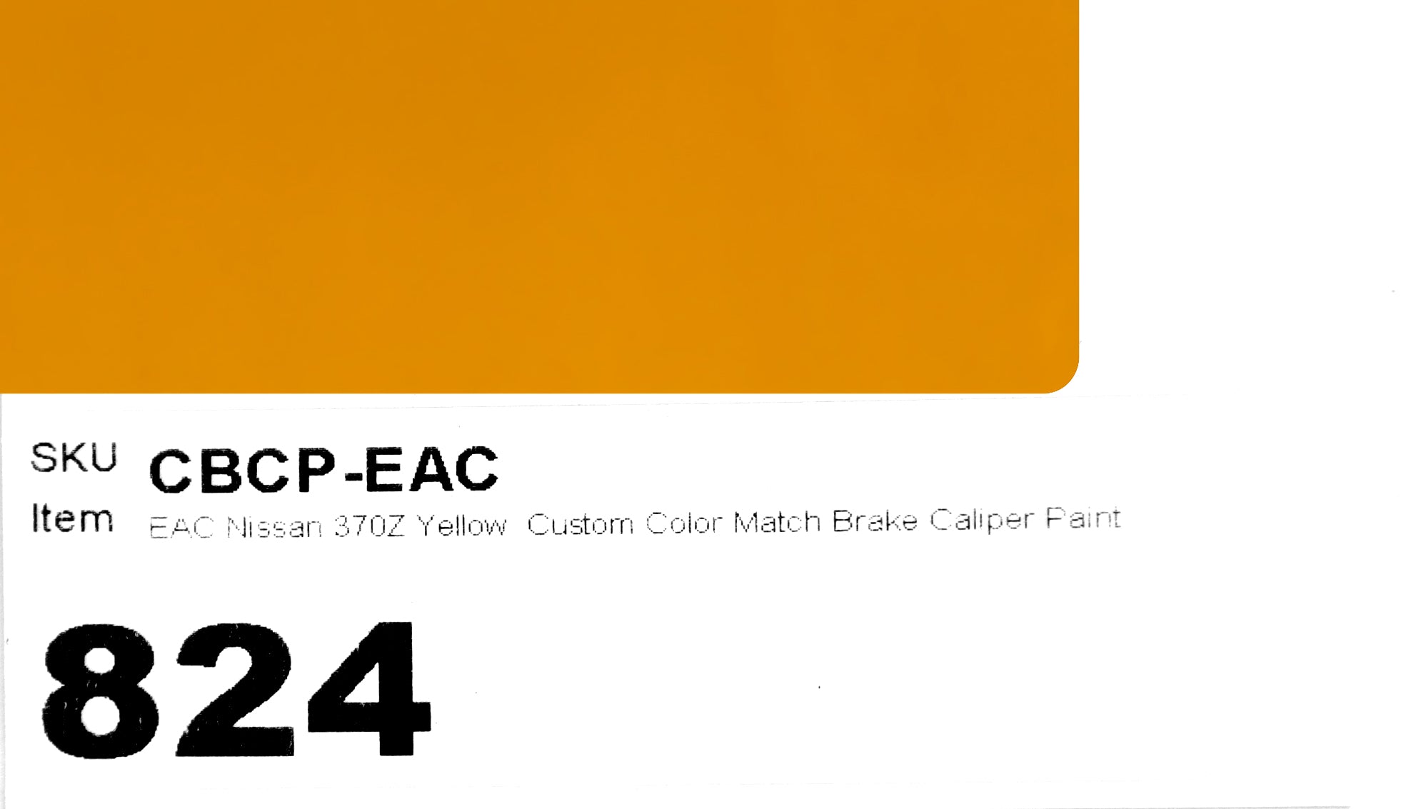 EAC Nissan 370Z Yellow Custom Color Match Brake Caliper Paint