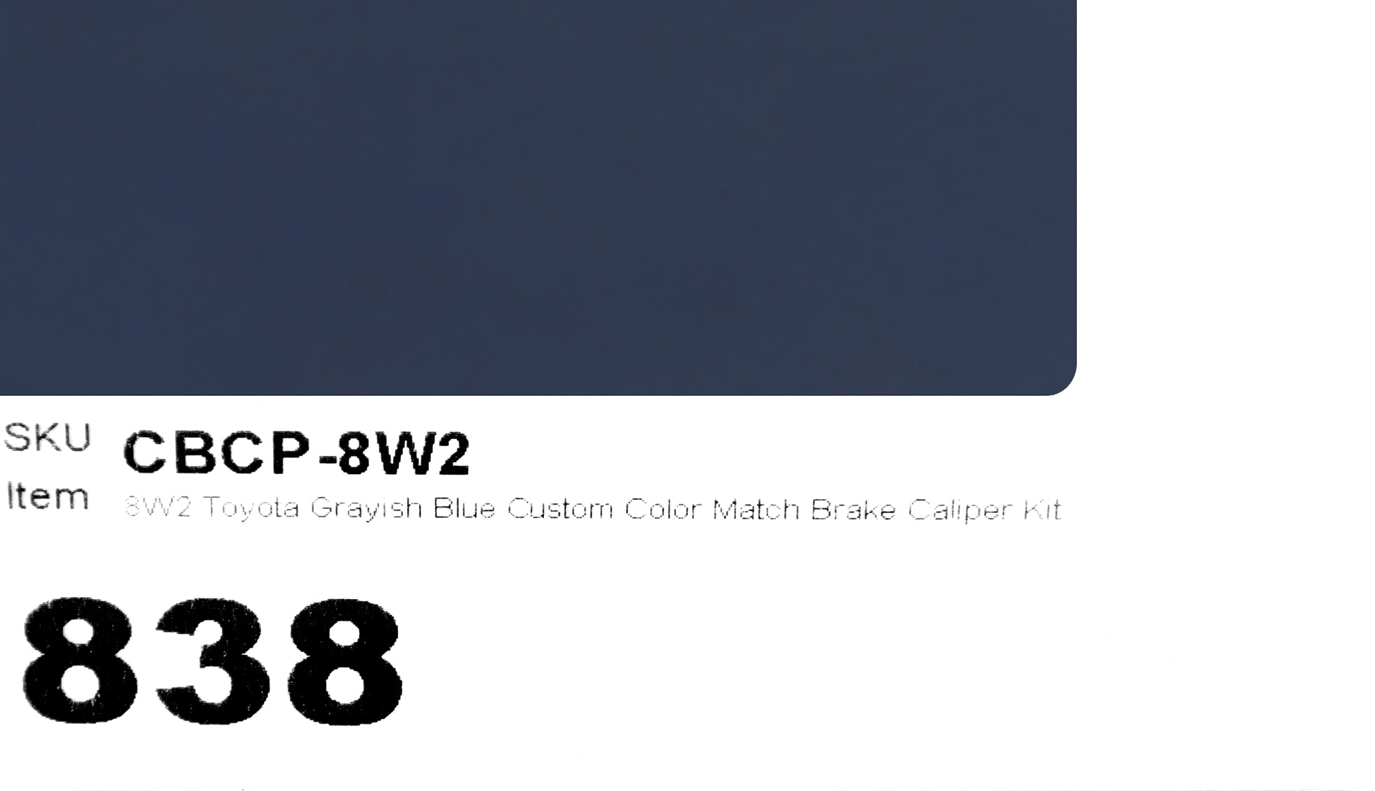 8W2 Toyota Grayish Blue Custom Color Match Brake Caliper Paint