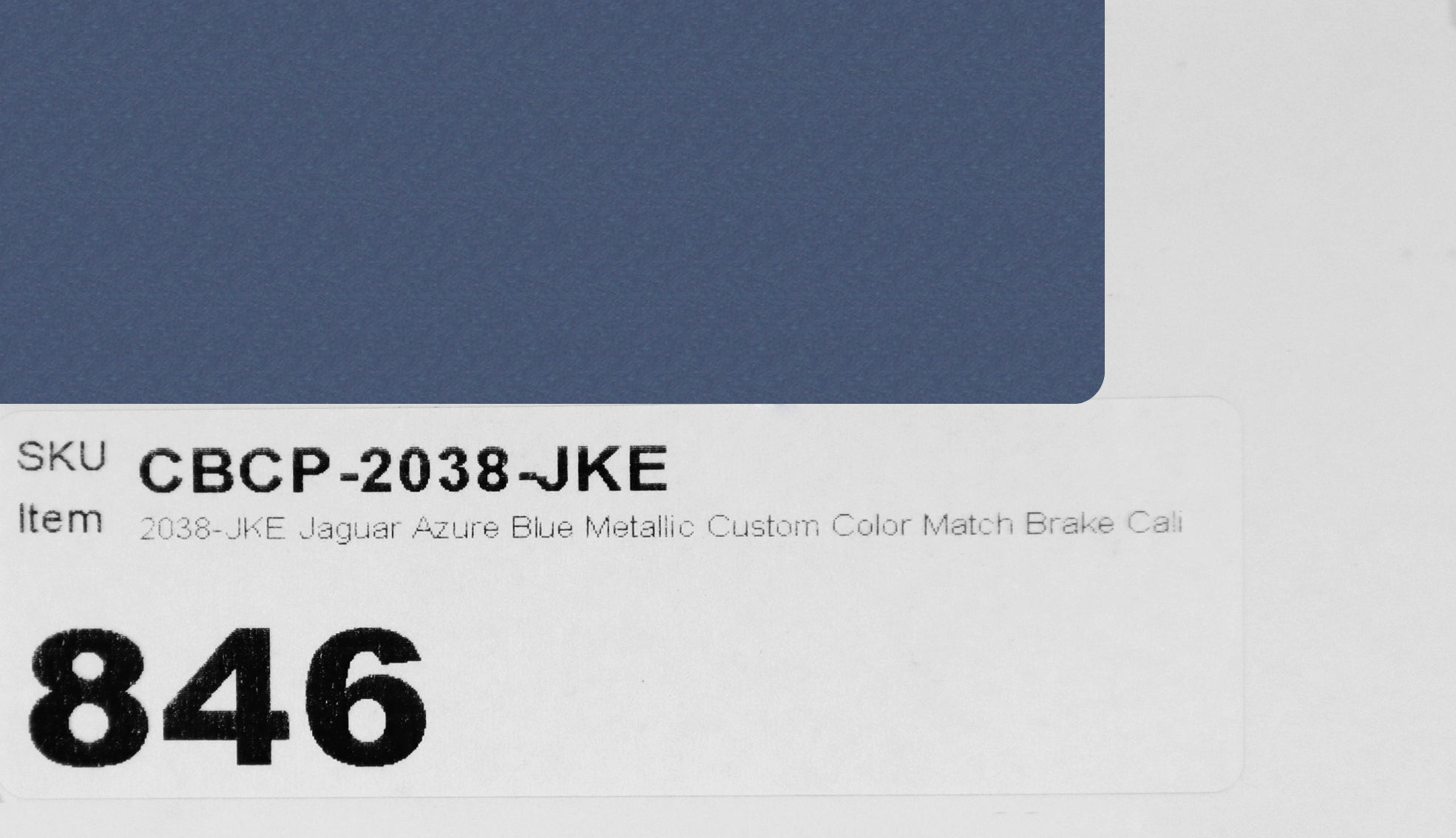 2038-JKE Jaguar Azure Blue Metallic Custom Color Match Brake Caliper Paint