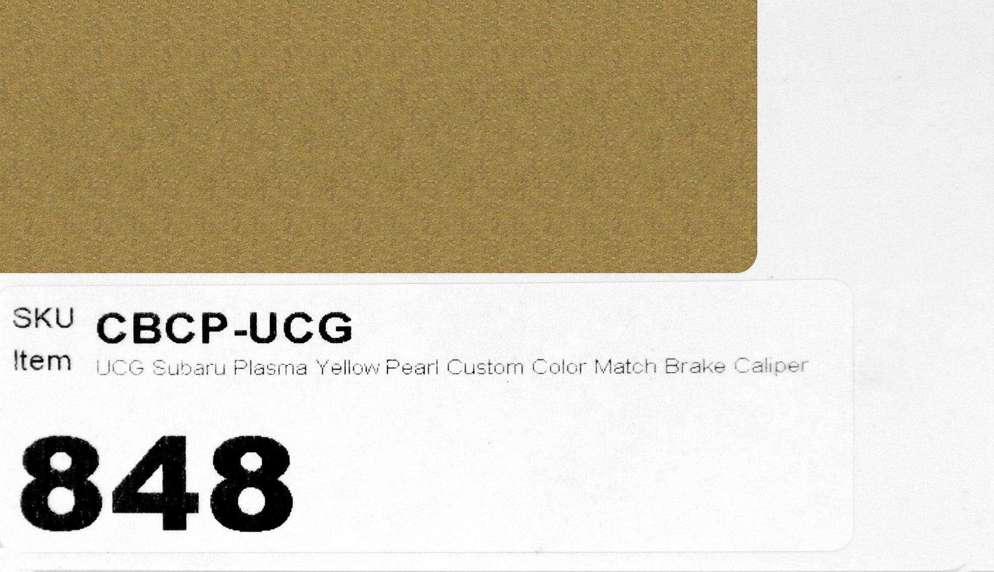 UCG Subaru Plasma Yellow Pearl Custom Color Match Brake Caliper Paint
