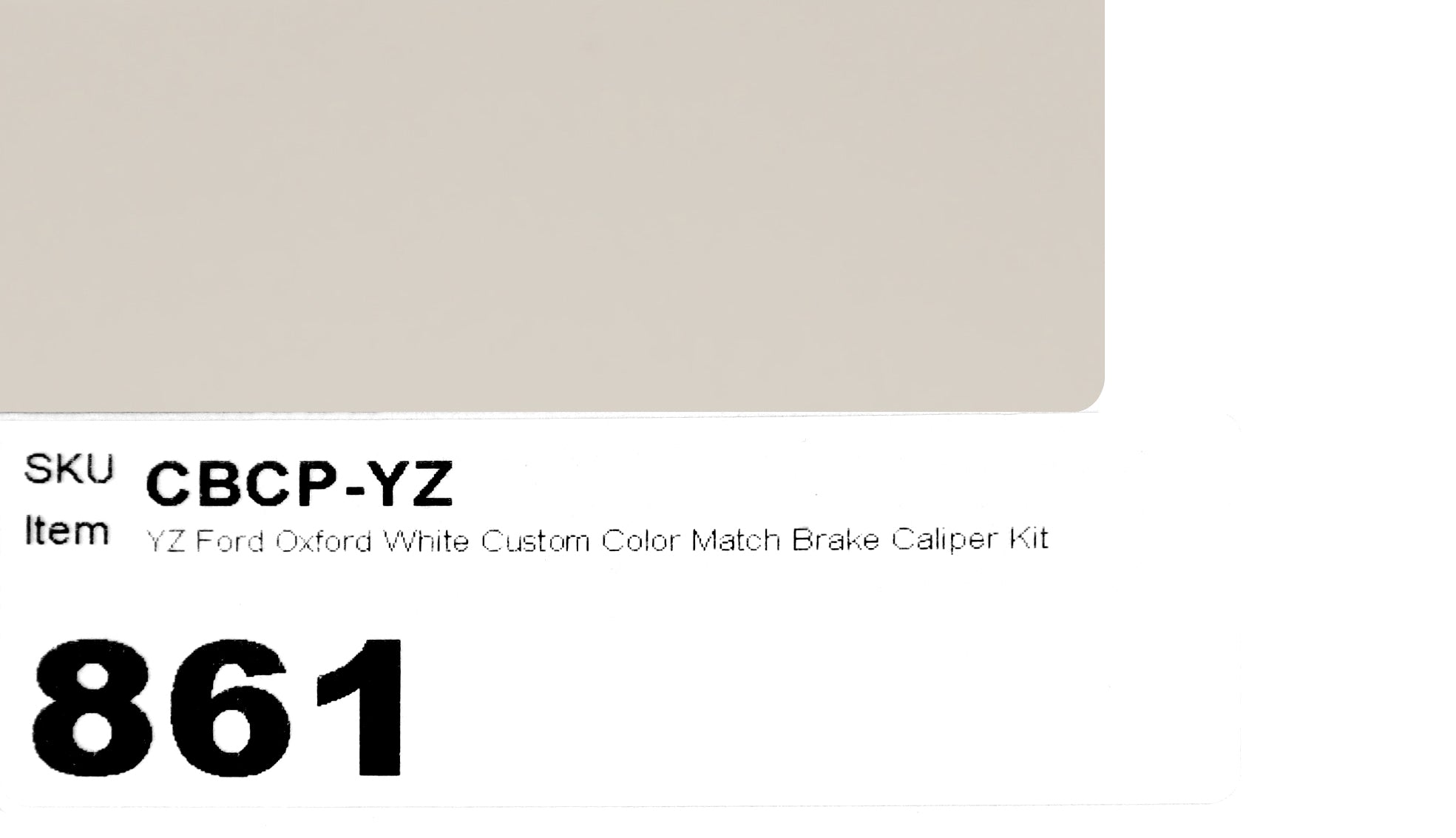 YZ Ford Oxford White Custom Color Match Brake Caliper Paint