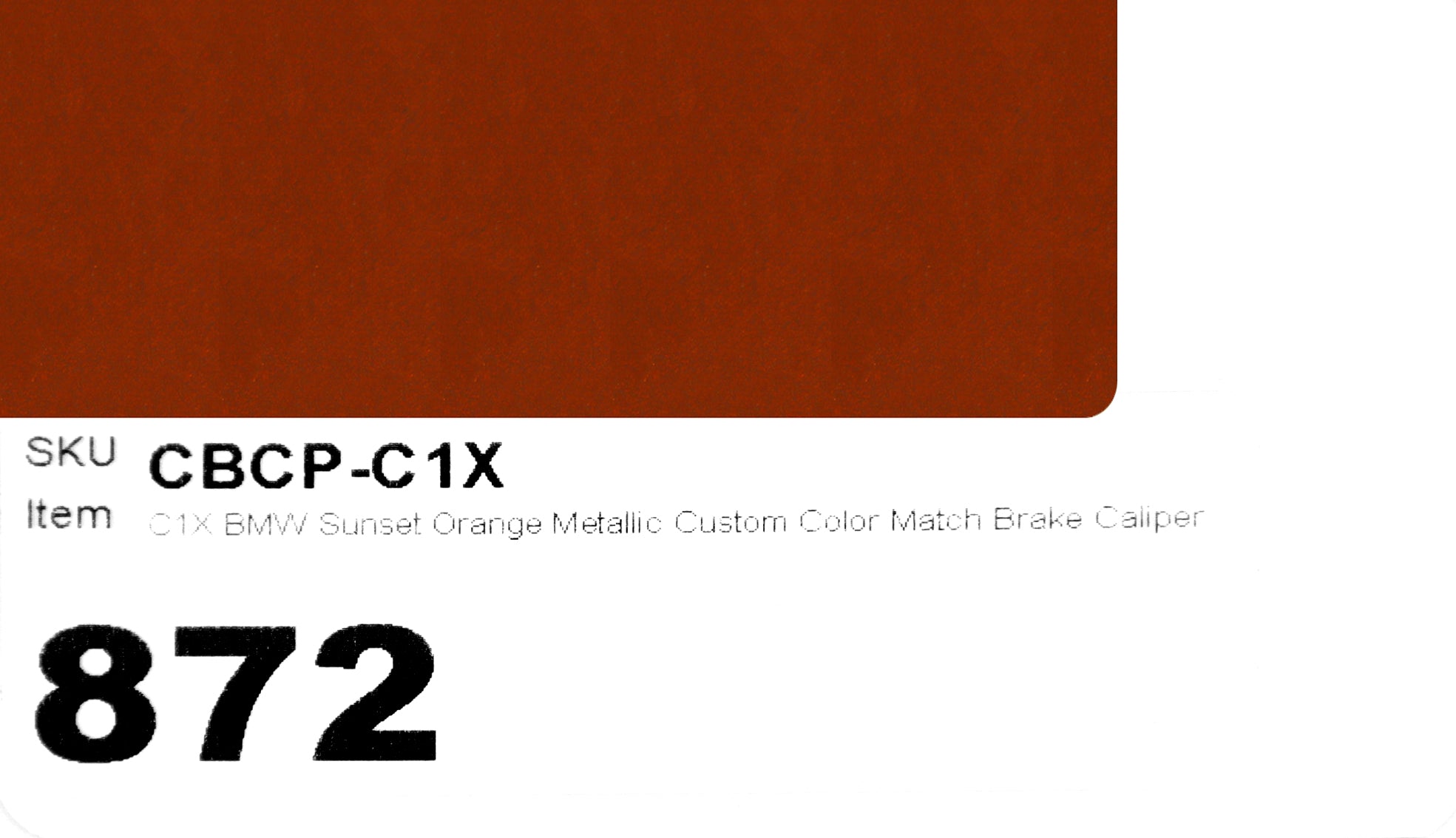 C1X BMW Sunset Orange Metallic Custom Color Match Brake Caliper Paint