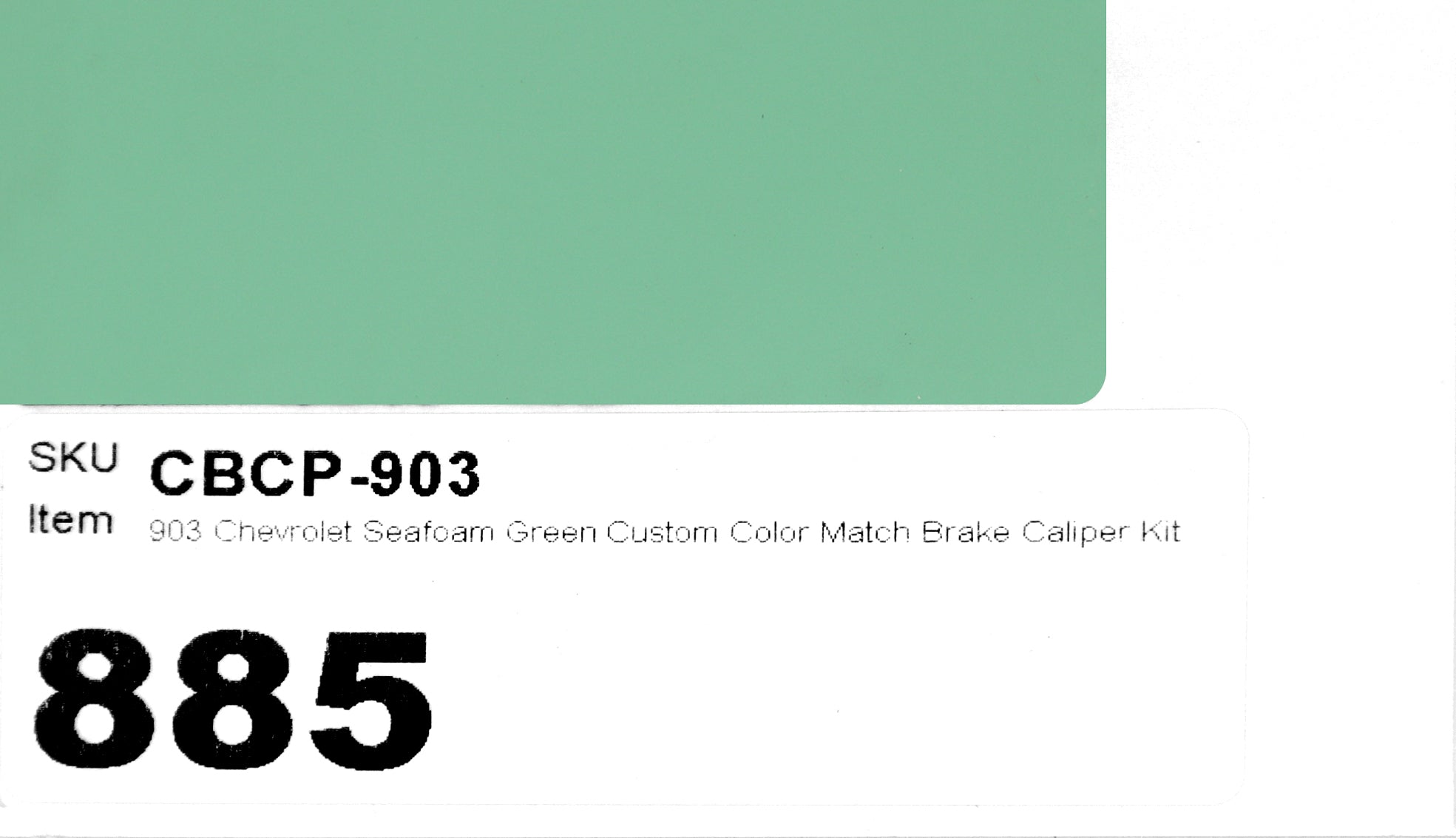 903 Chevrolet Seafoam Green Custom Color Match Brake Caliper Paint