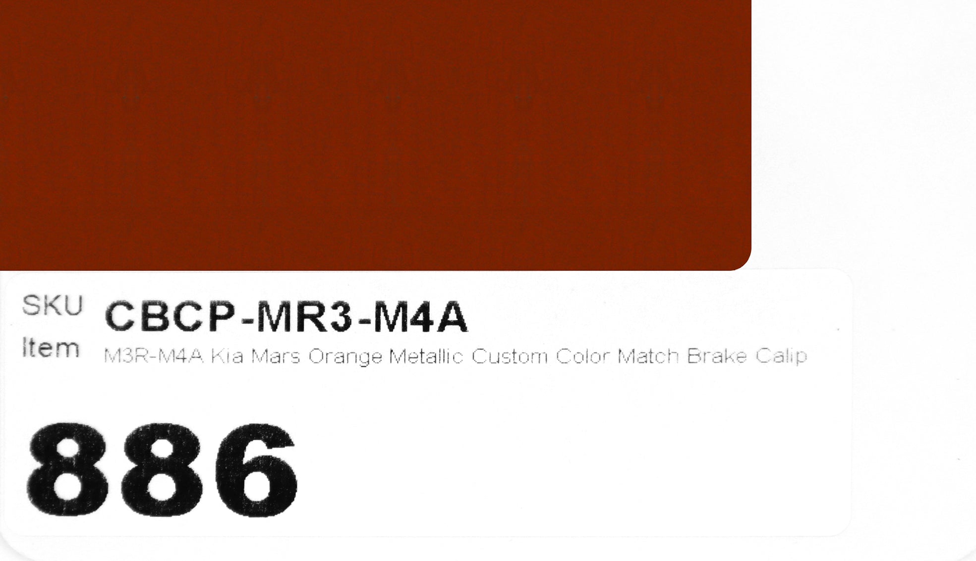 M3R-M4A Kia Mars Orange Metallic Custom Color Match Brake Caliper Paint