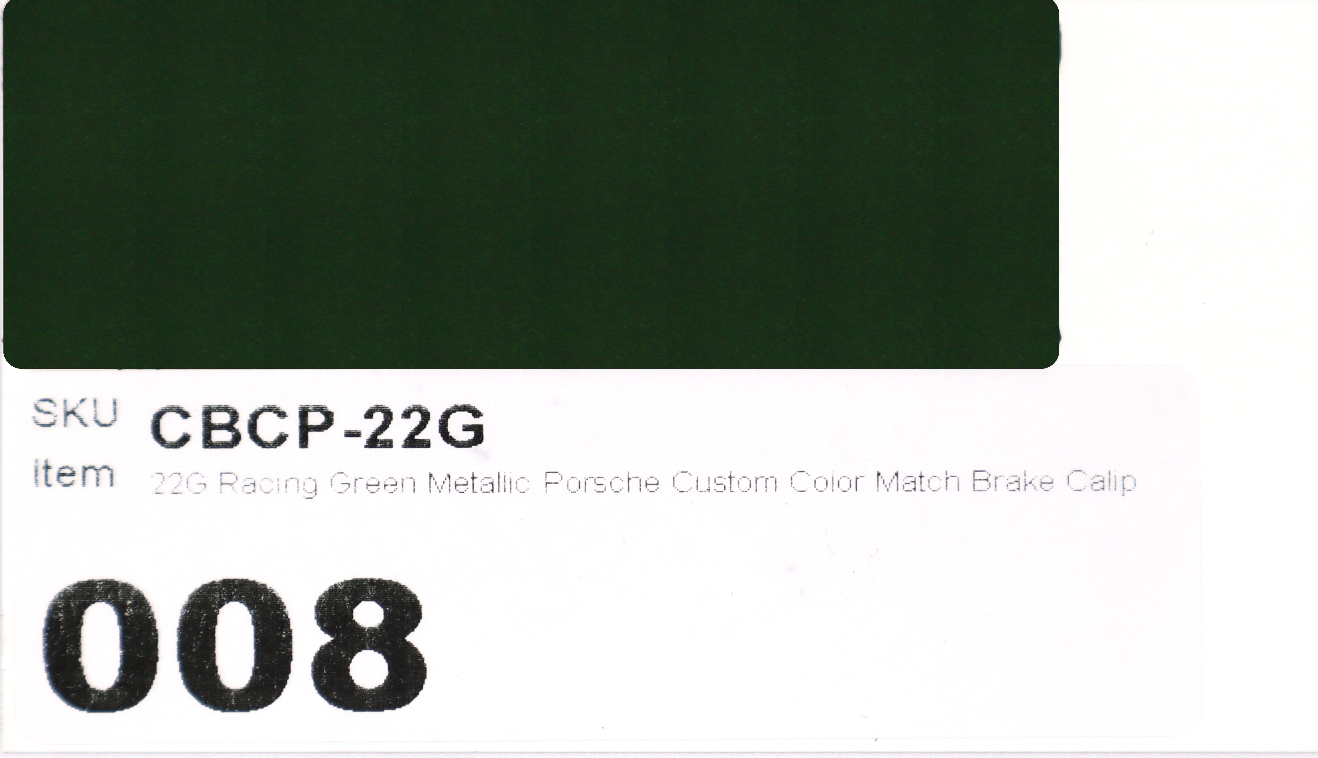 22G Racing Green Metallic Porsche Custom Color Match Brake Caliper Paint
