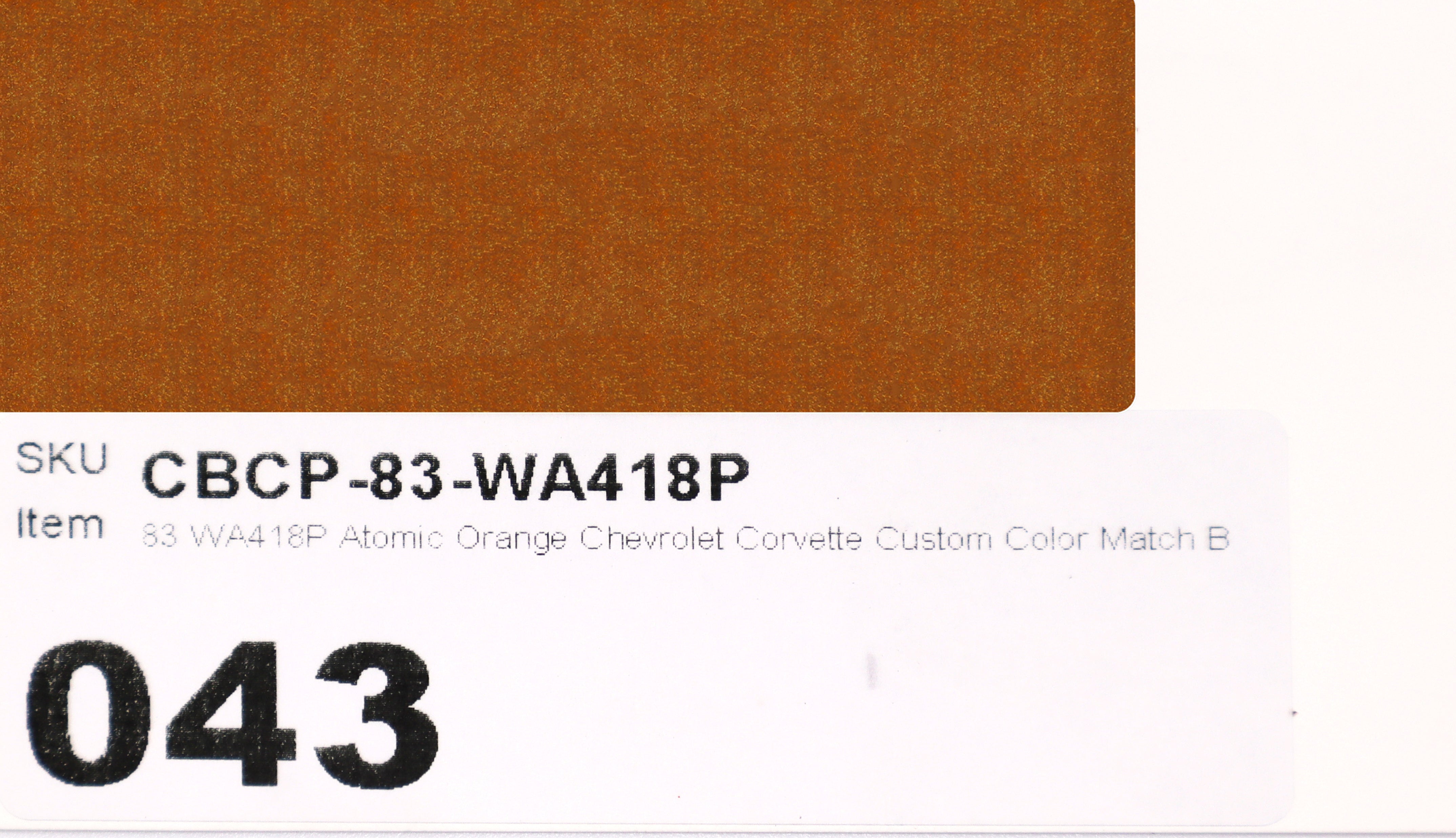 83 WA418P Atomic Orange Chevrolet Corvette Custom Color Match Brake Caliper Paint