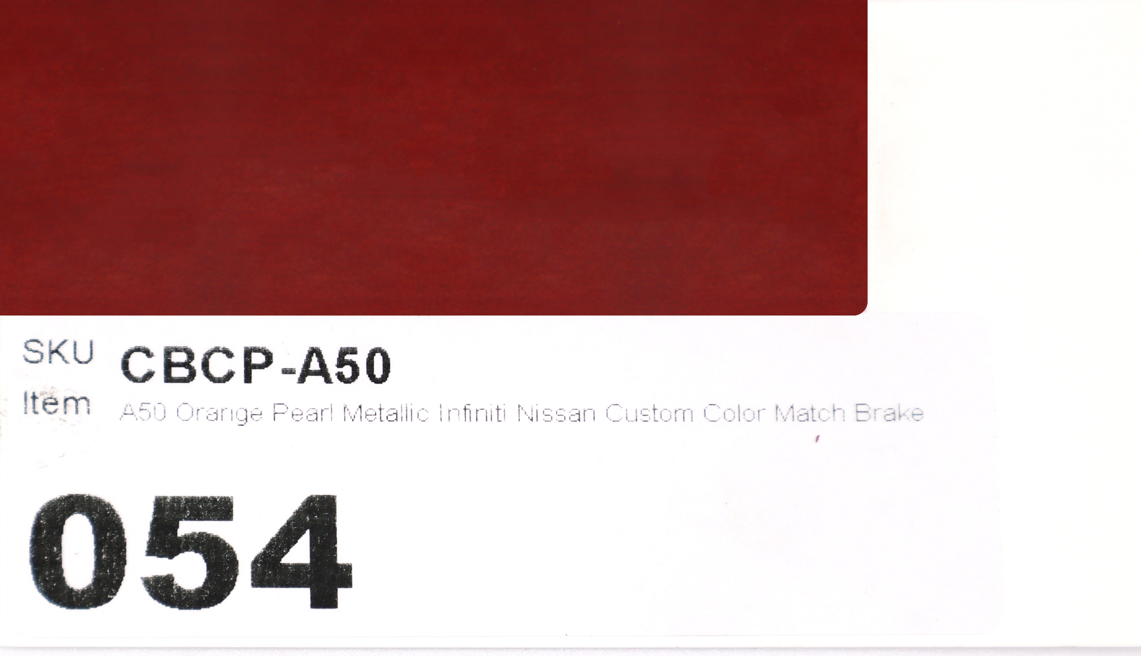 A50 Orange Pearl Metallic Infiniti Nissan Custom Color Match Brake Caliper Paint