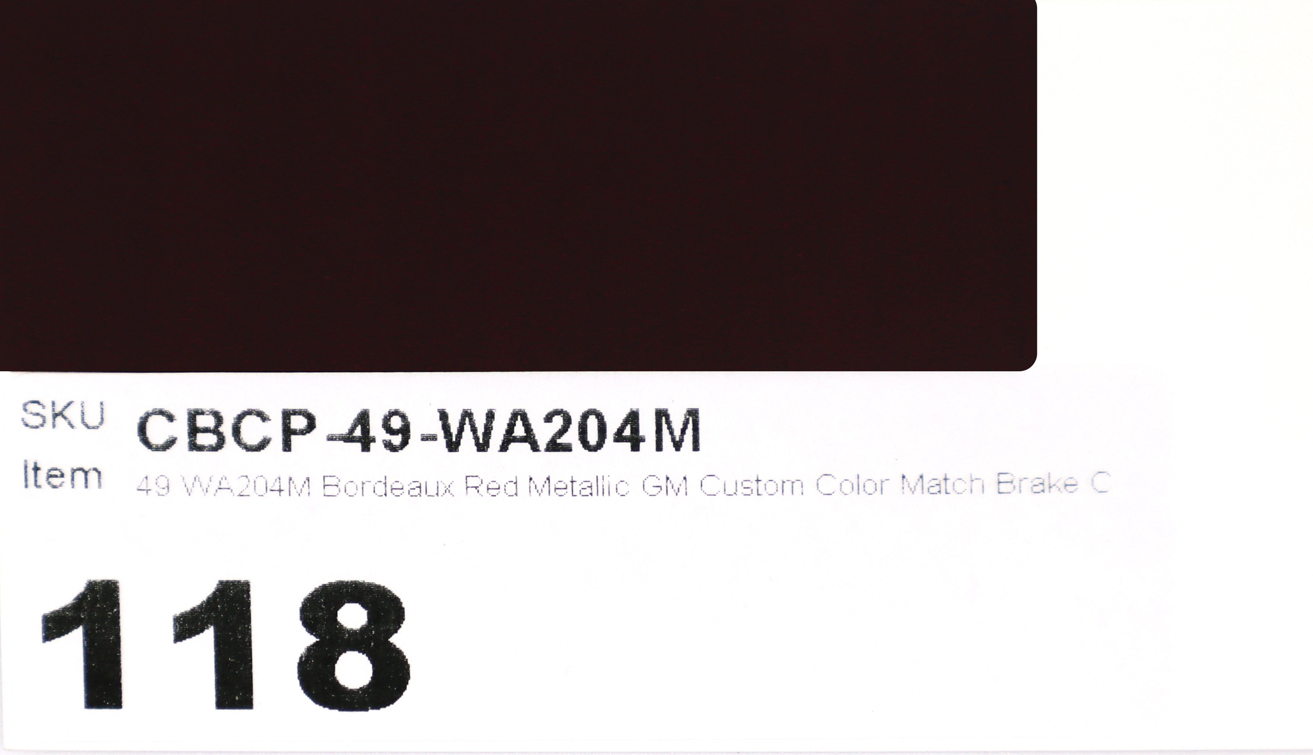 49 WA204M Bordeaux Red Metallic GM Custom Color Match Brake Caliper Paint
