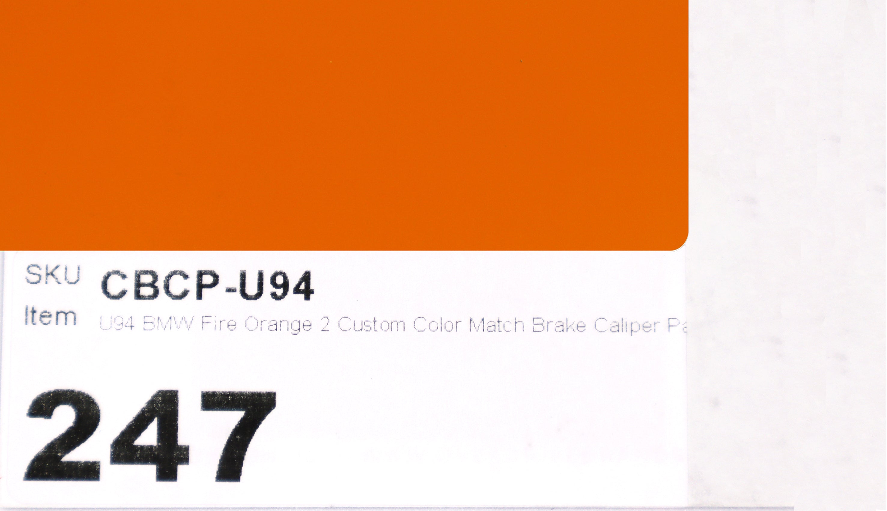 U94 BMW Fire Orange 2 Custom Color Match Brake Caliper Paint