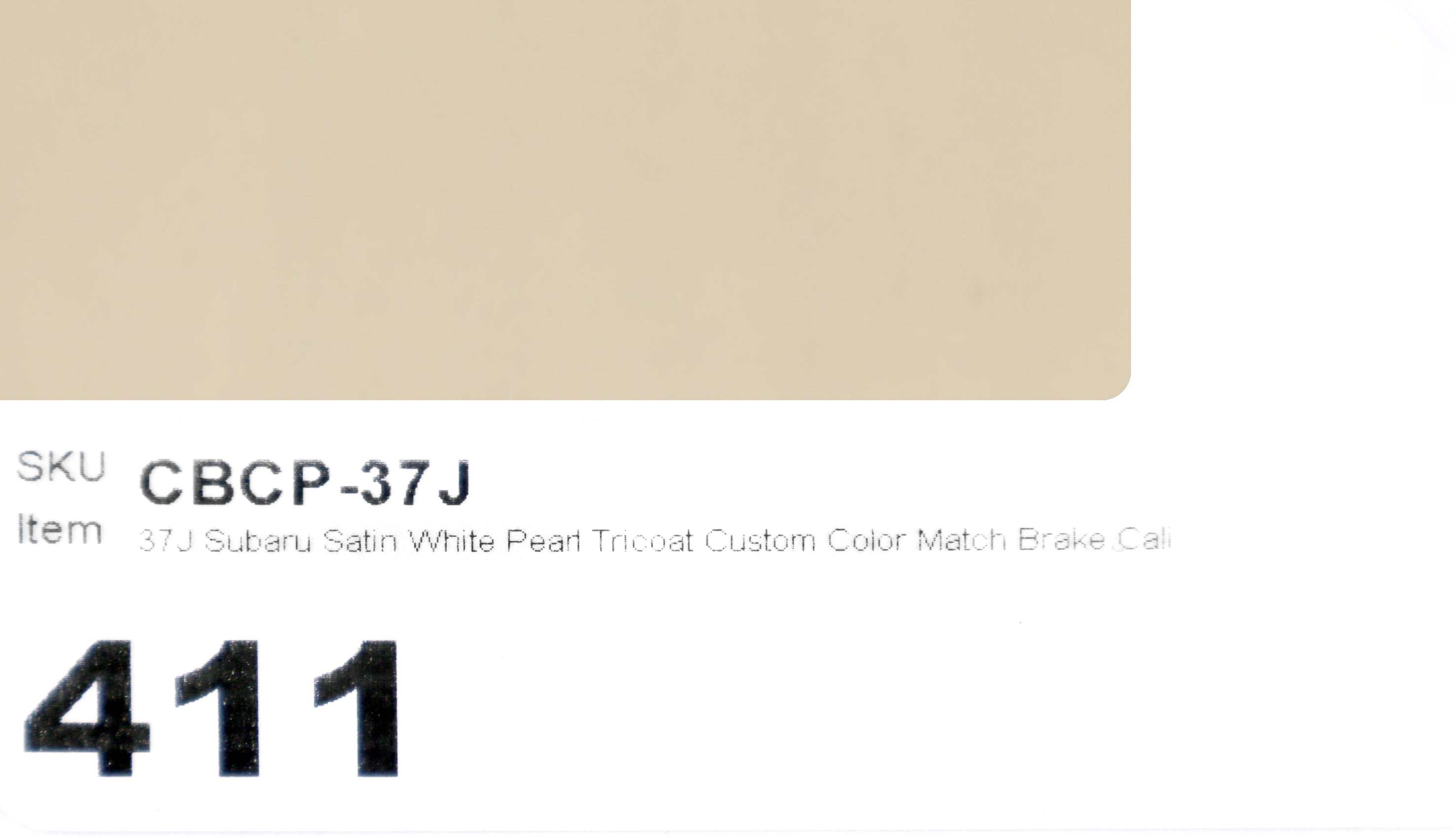 37J Subaru Satin White Pearl Tricoat Custom Color Match Brake Caliper Paint