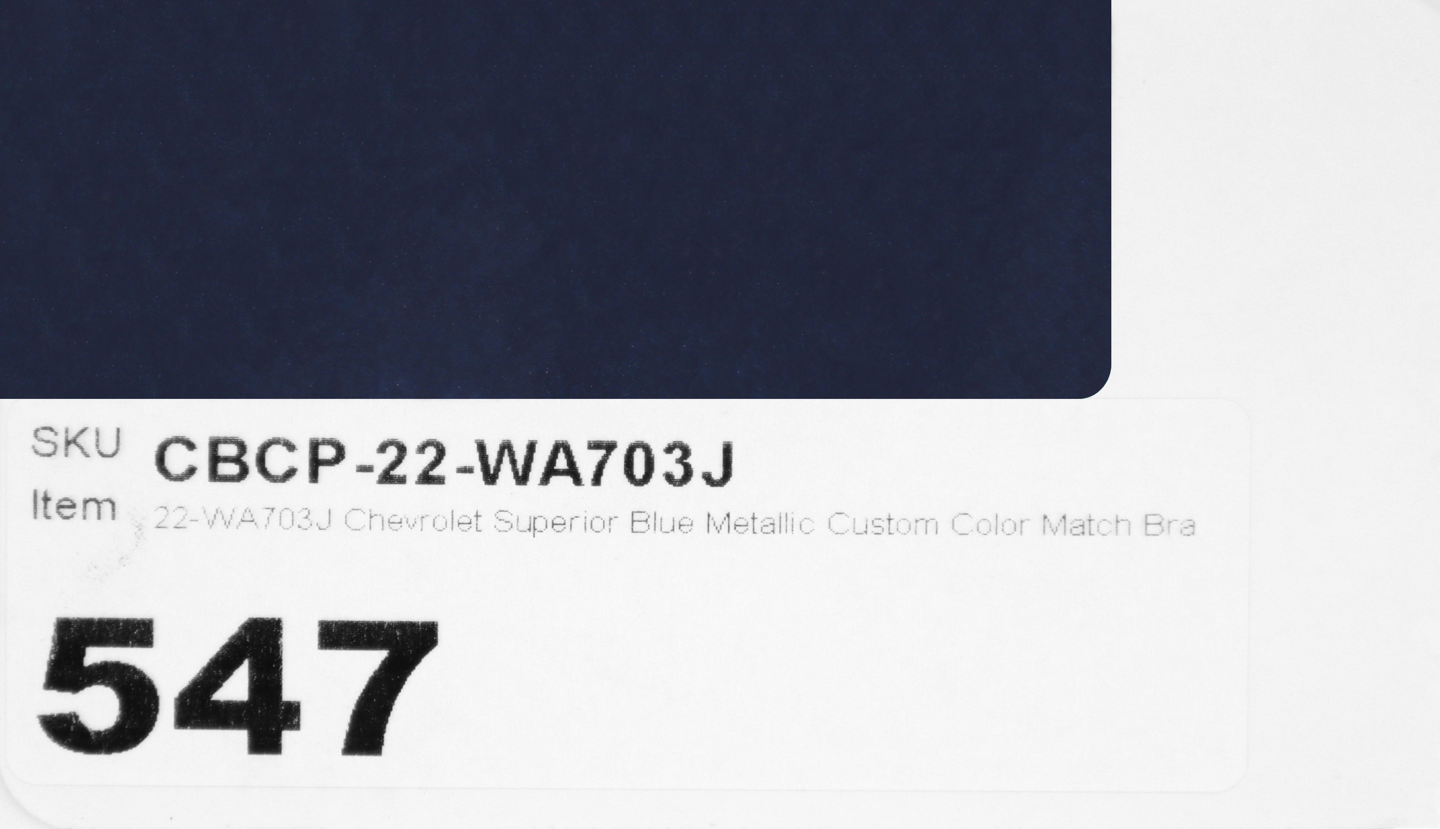 22-WA703J Chevrolet Superior Blue Metallic Custom Color Match Brake Caliper Paint Kit