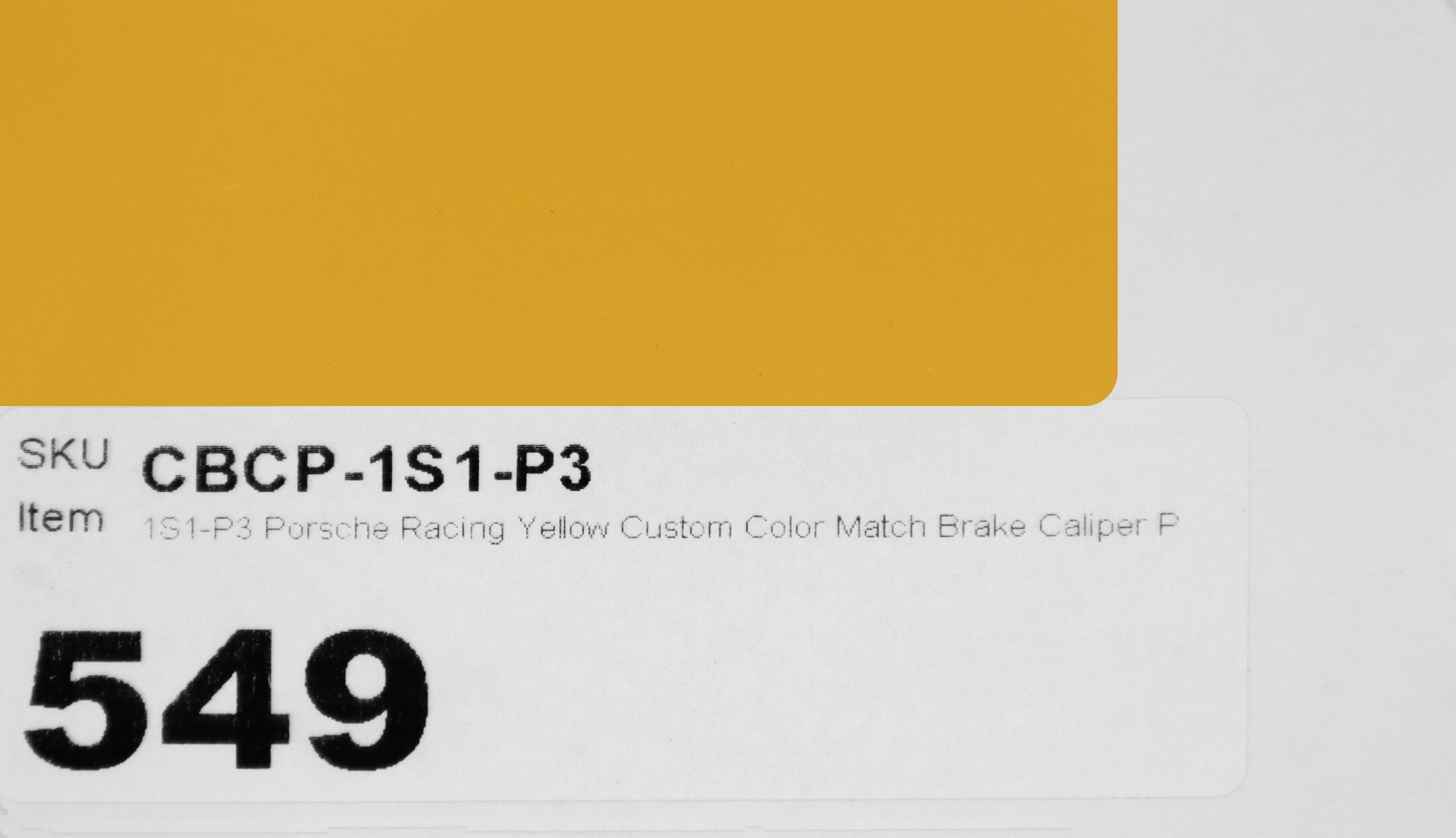 1S1-P3 Porsche Racing Yellow Custom Color Match Brake Caliper Paint Kit
