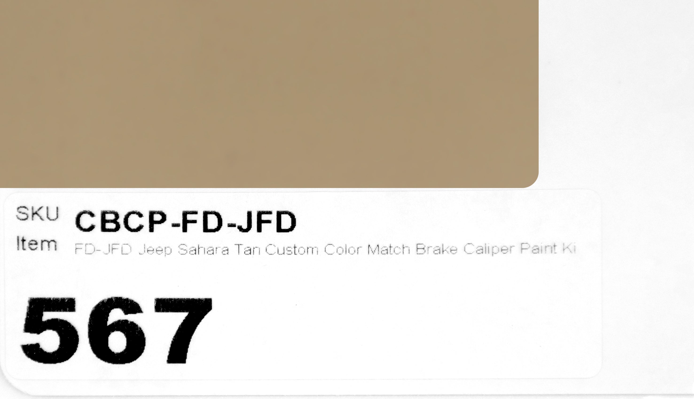 FD-JFD Jeep Sahara Tan Custom Color Match Brake Caliper Paint Kit