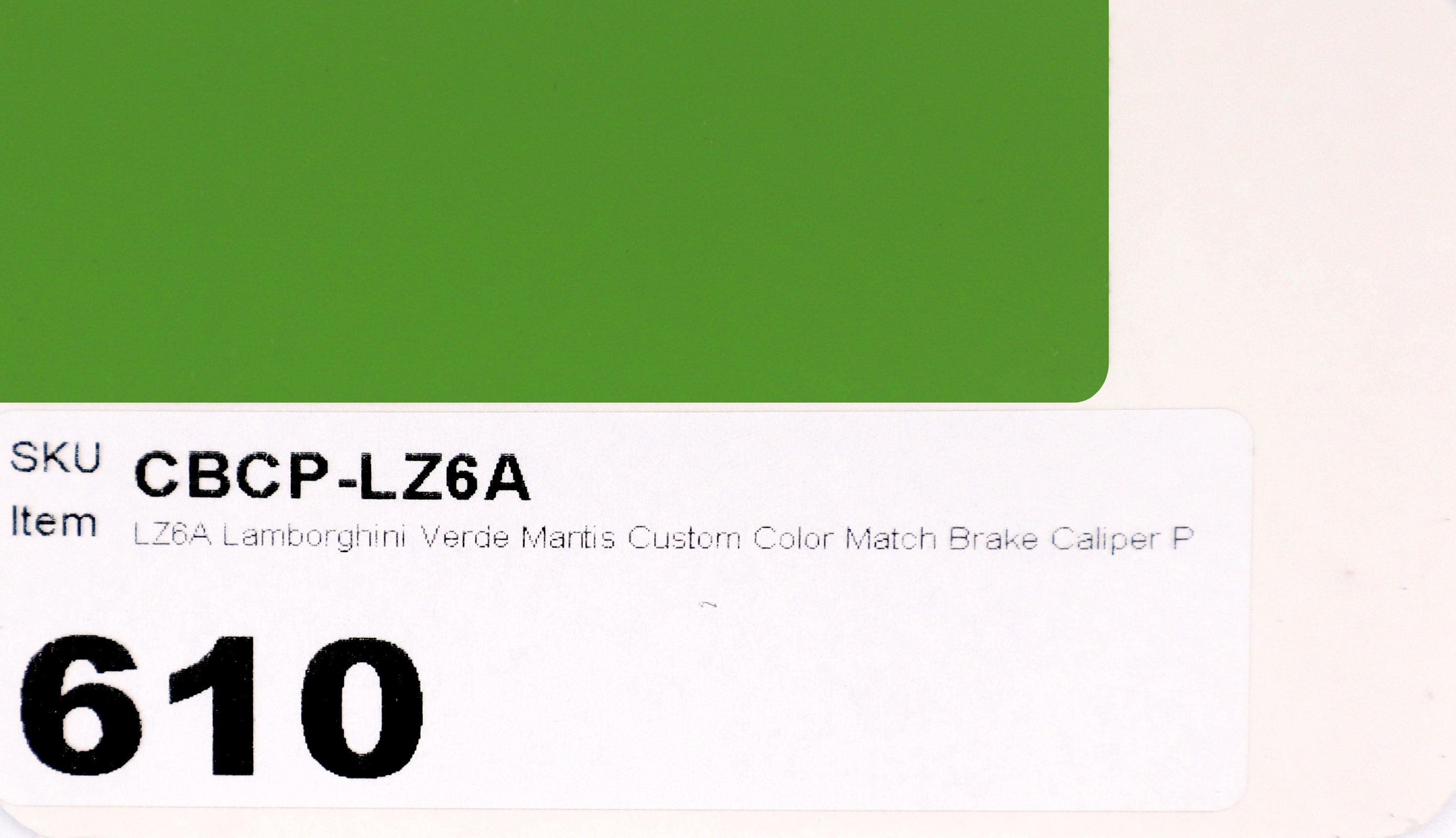 LZ6A Lamborghini Verde Mantis Custom Color Match Brake Caliper Paint