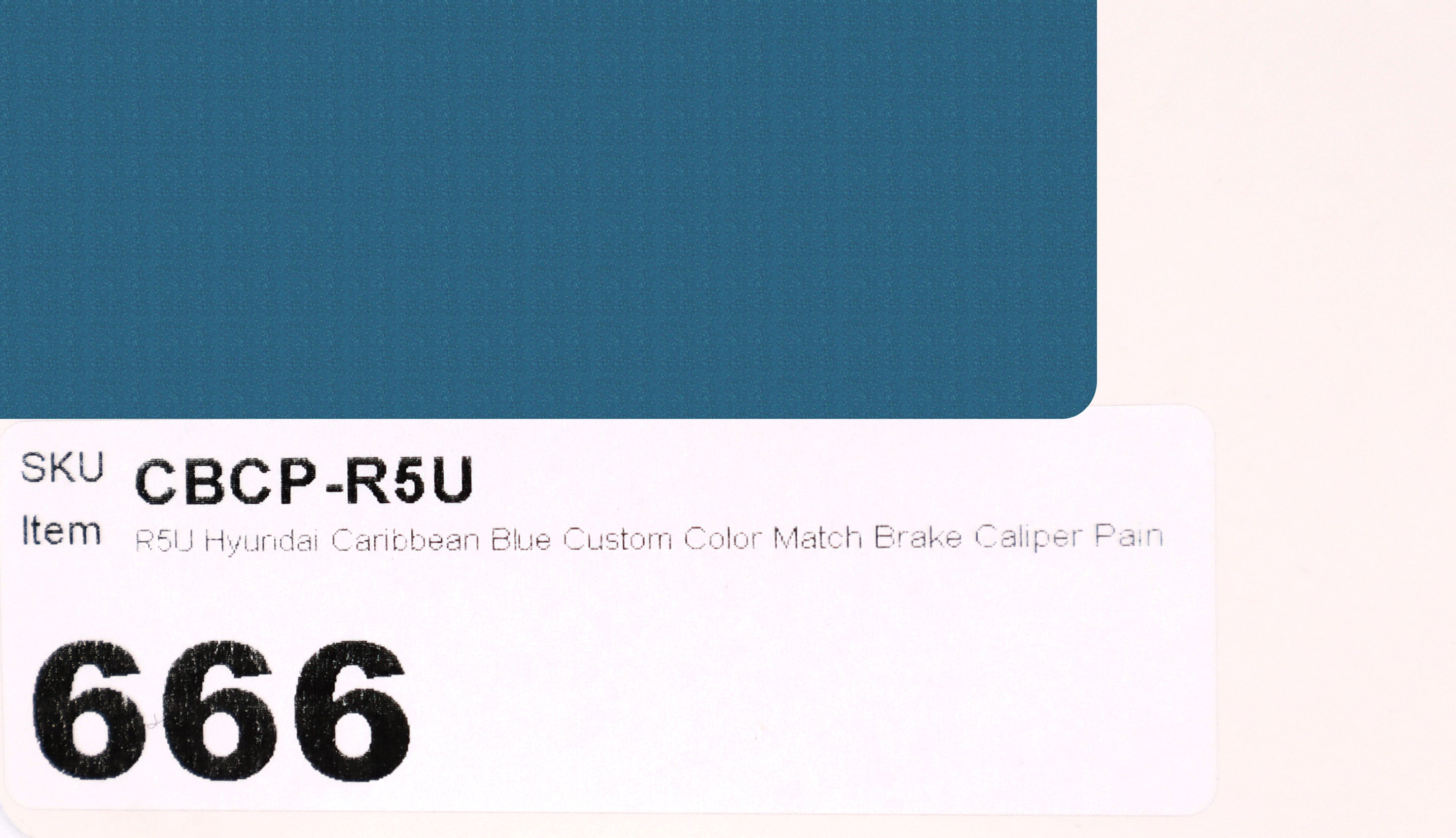 R5U Hyundai Caribbean Blue Custom Color Match Brake Caliper Paint