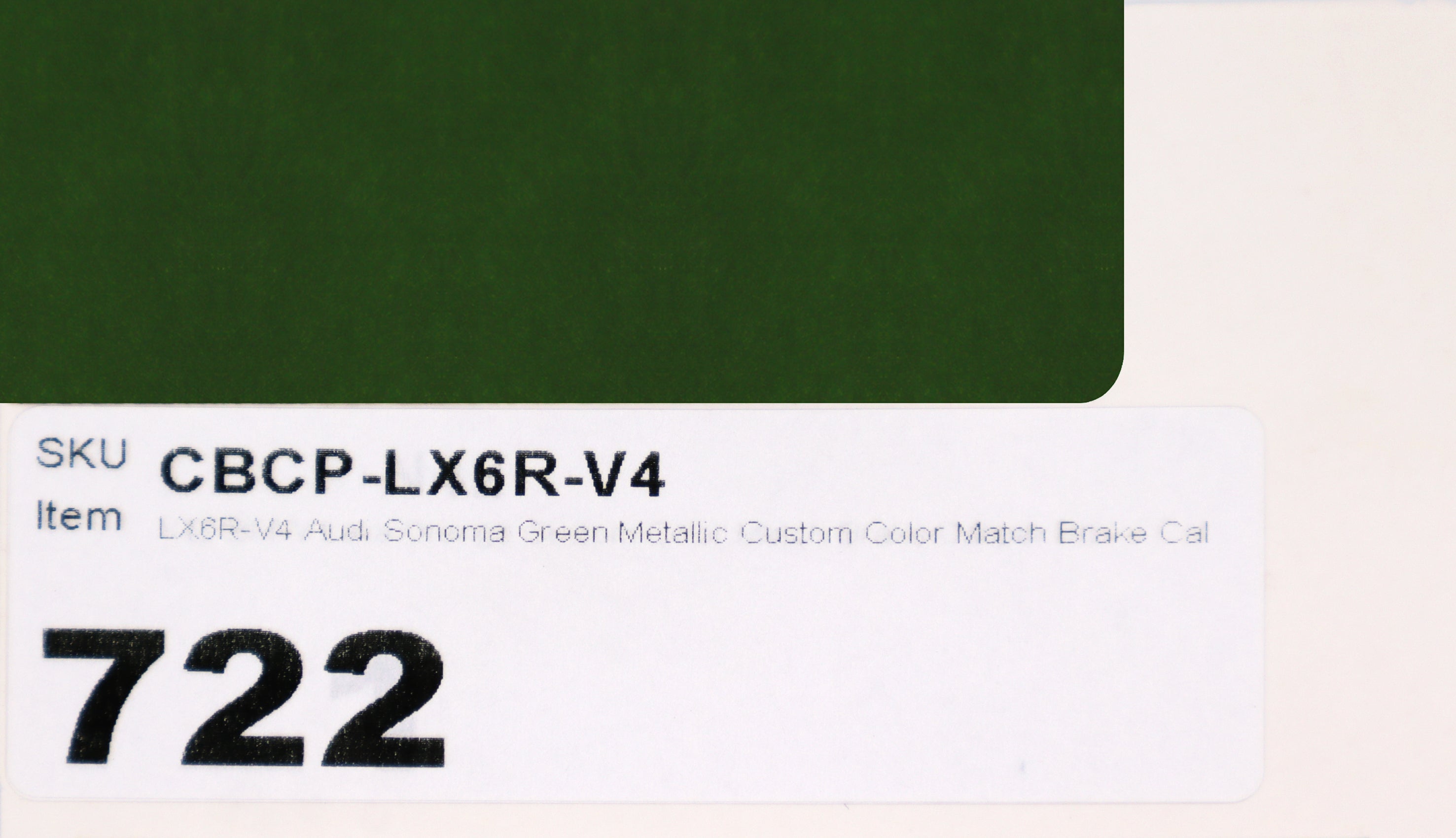 LX6R-V4 Audi Sonoma Green Metallic Custom Color Match Brake Caliper Paint