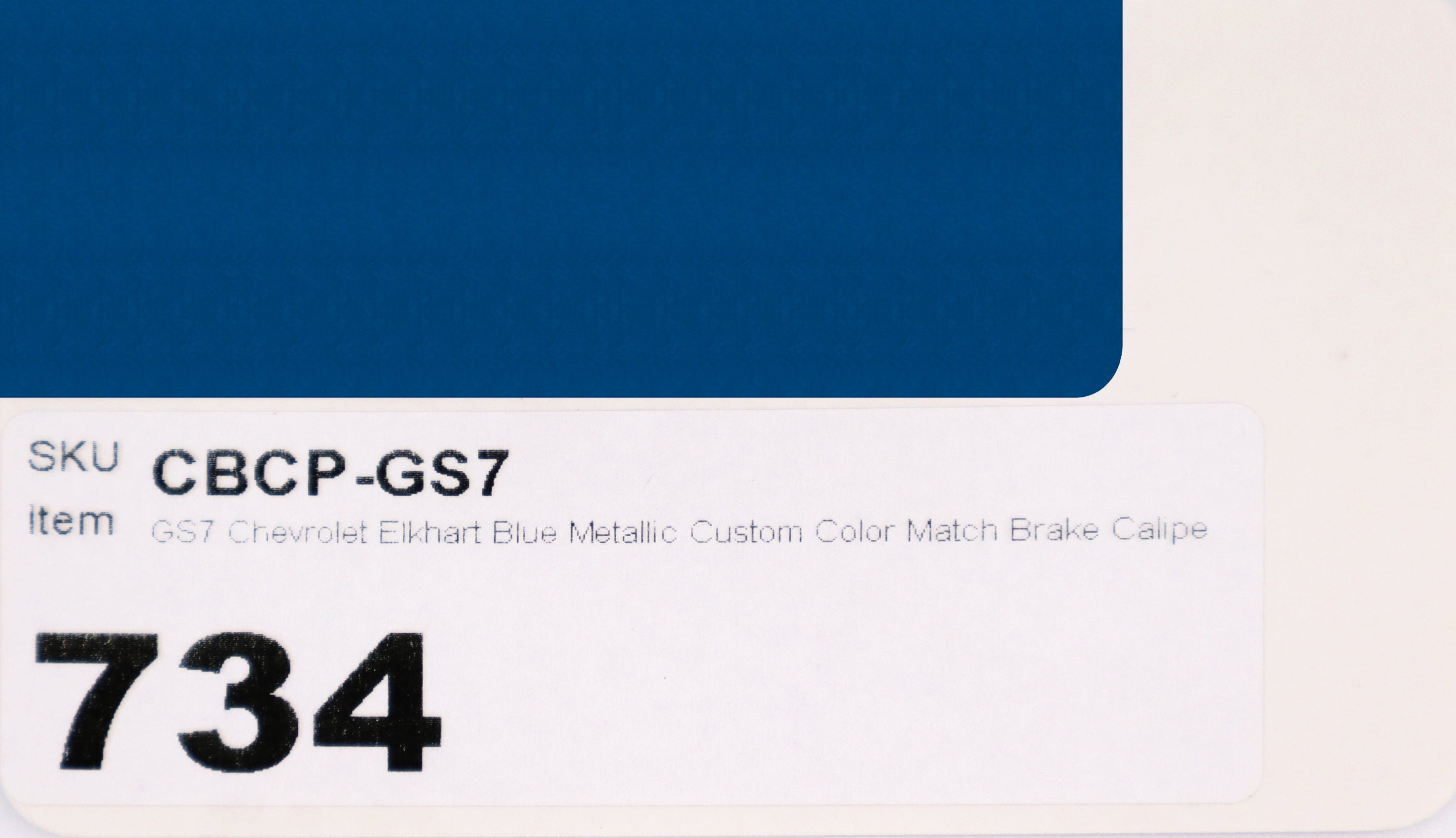 GS7 Chevrolet Elkhart Blue Metallic Custom Color Match Brake Caliper Paint
