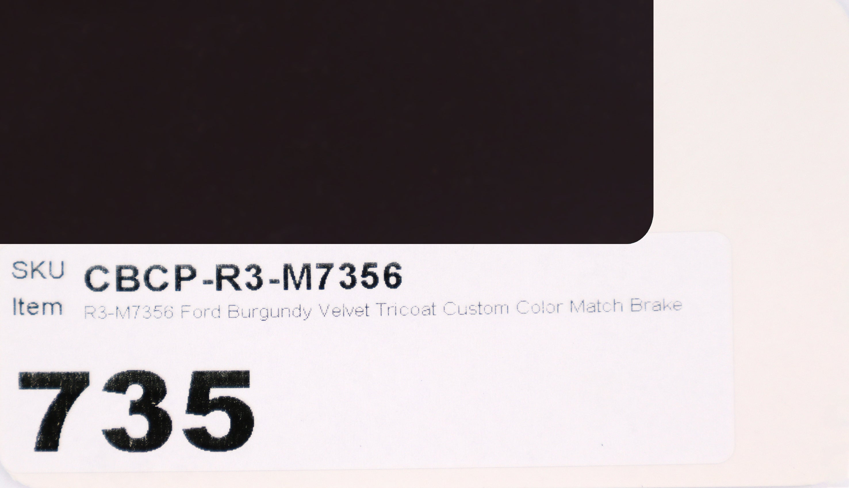 R3-M7356 Ford Burgundy Velvet Tricoat Custom Color Match Brake Caliper Paint