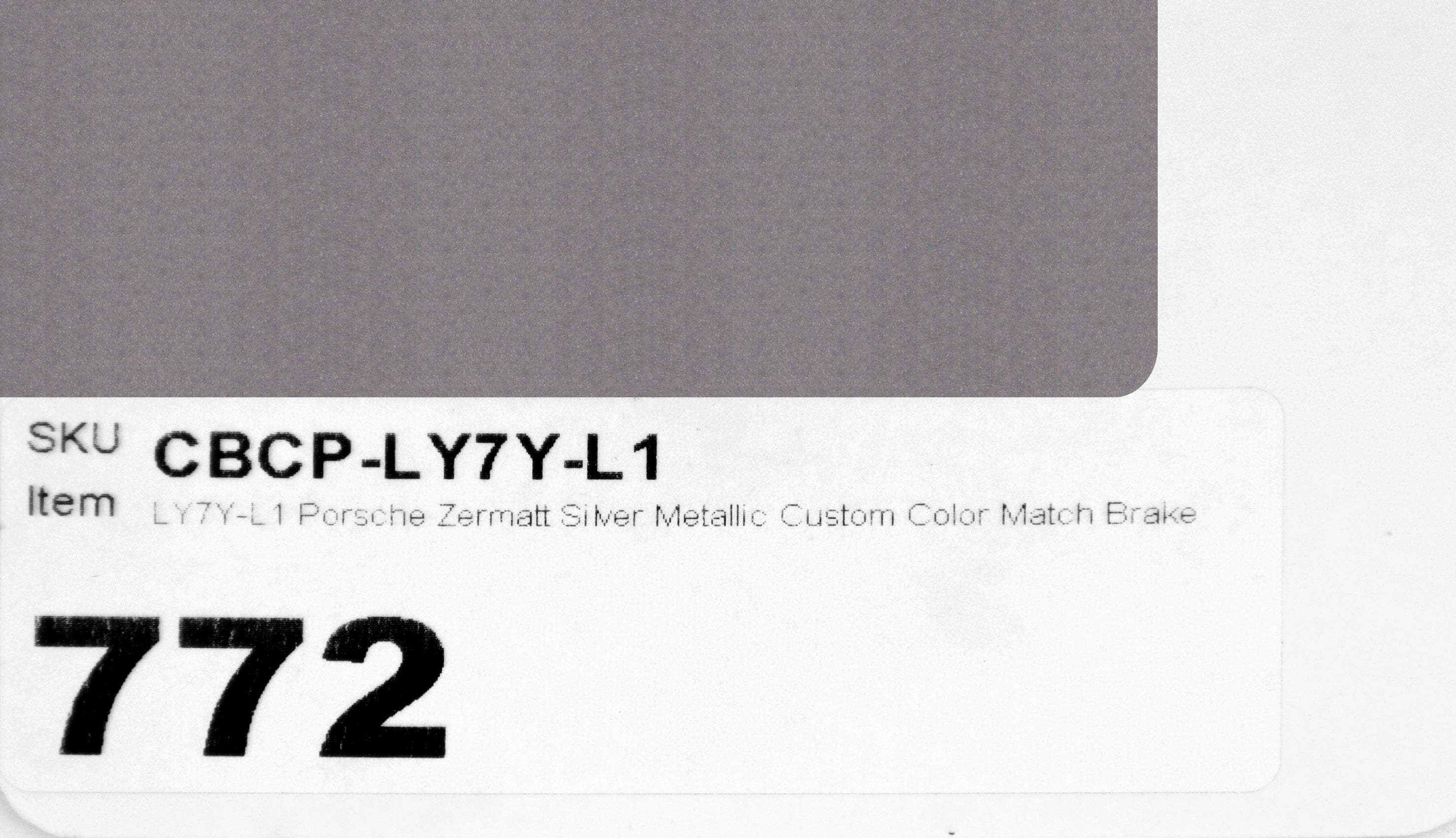 LY7Y-L1 Porsche Zermatt Silver Metallic Custom Color Match Brake Caliper Paint