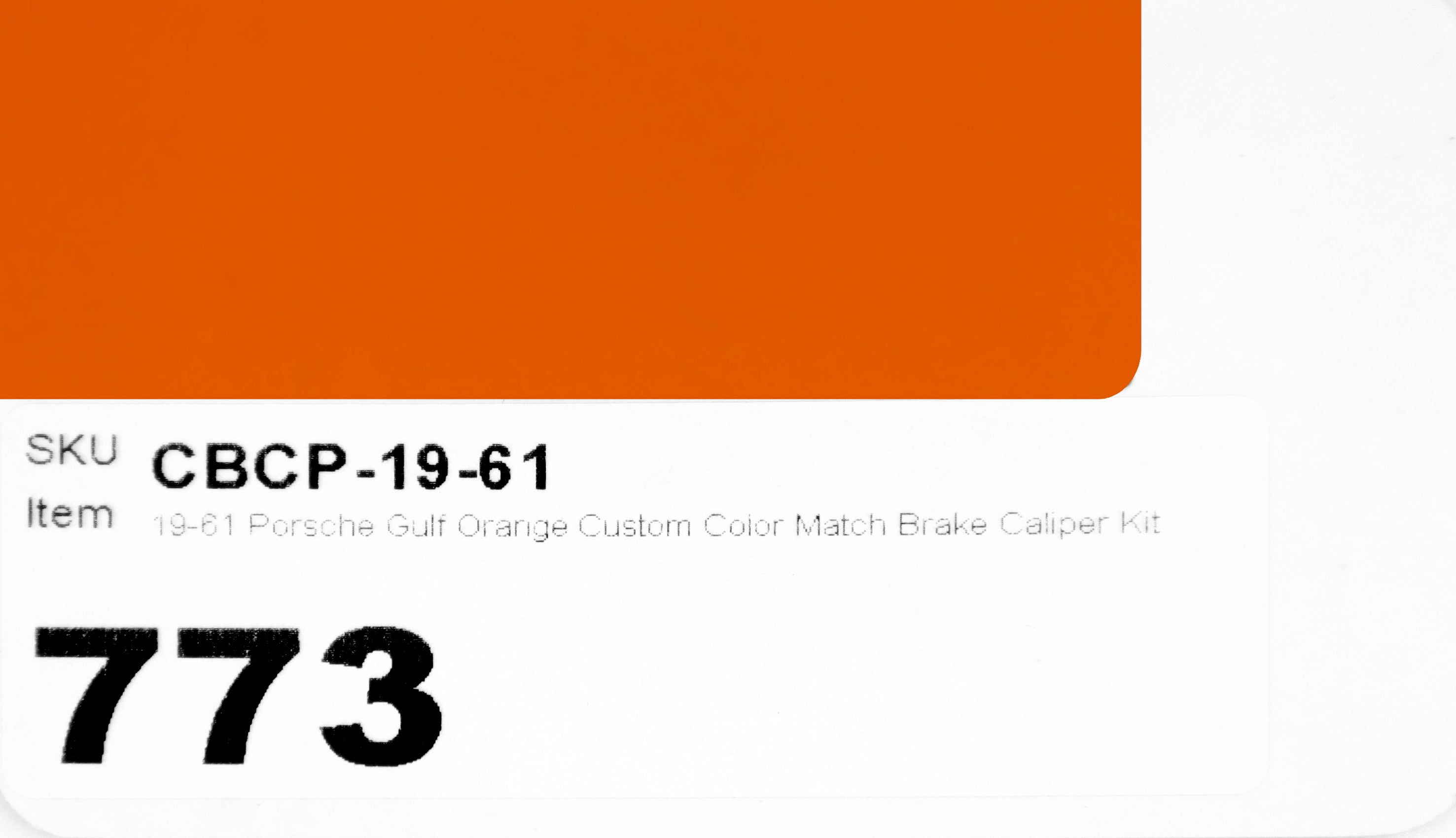 19-61 Porsche Gulf Orange Custom Color Match Brake Caliper Paint