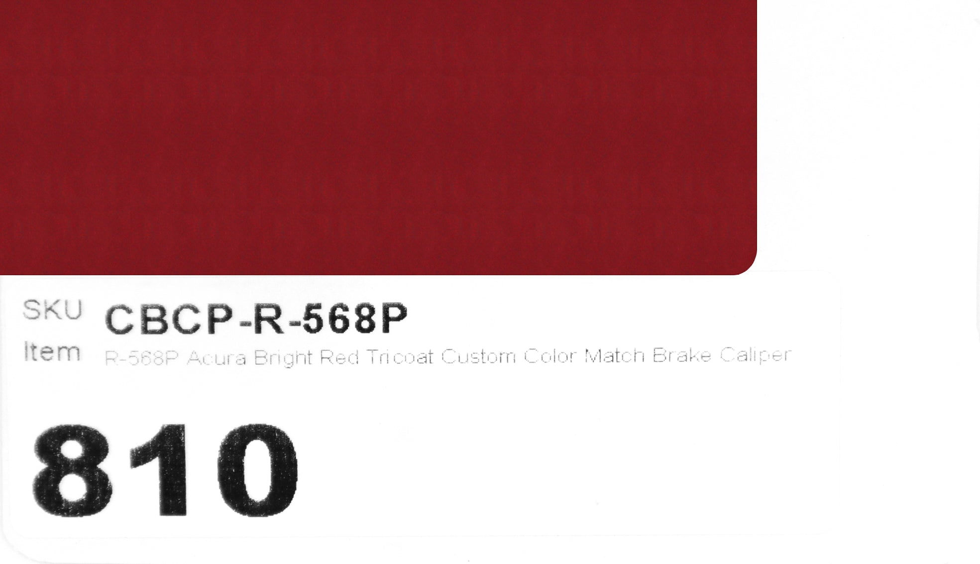 R-568P Acura Bright Red Tricoat Custom Color Match Brake Caliper Paint