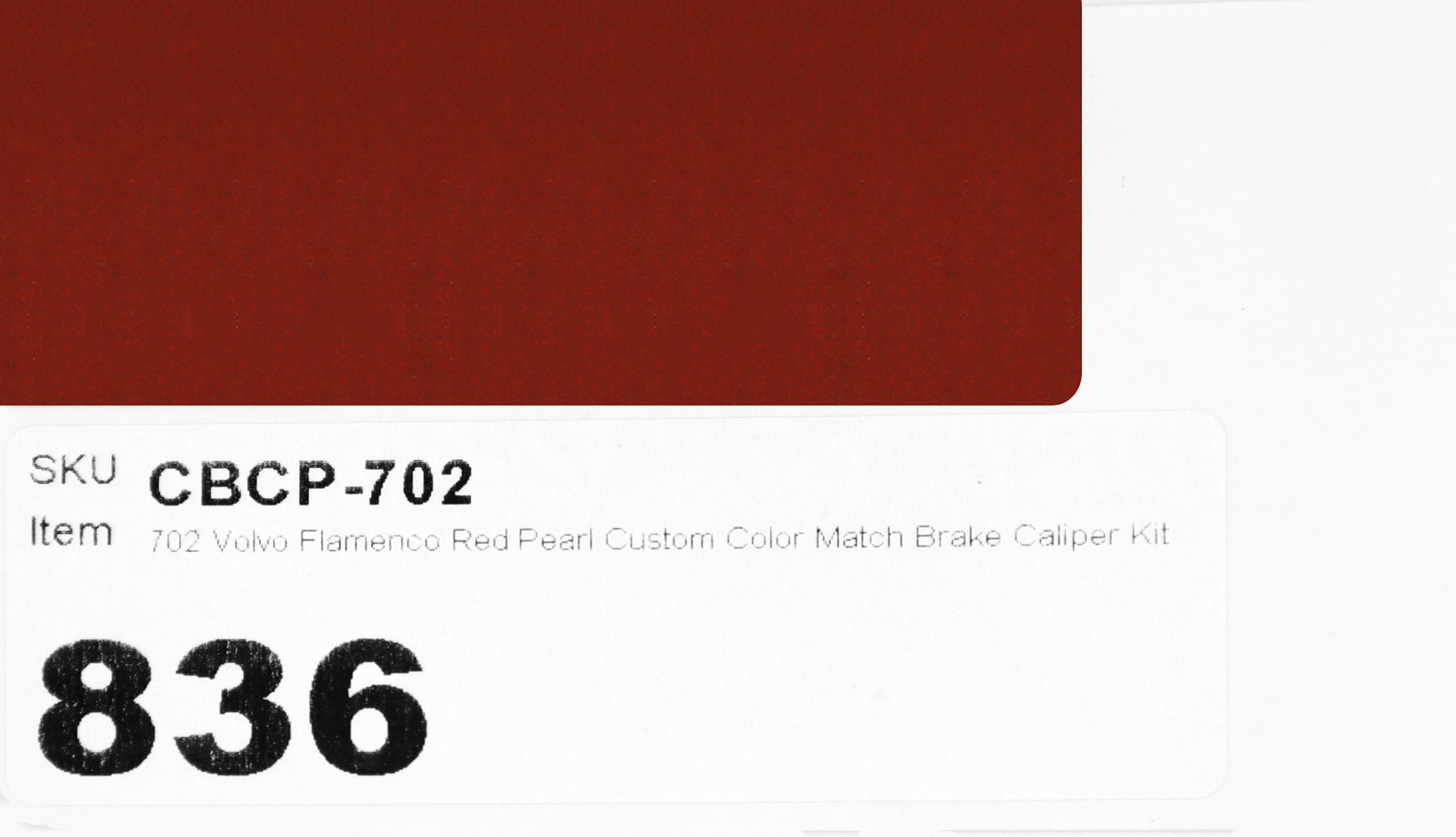 702 Volvo Flamenco Red Pearl Custom Color Match Brake Caliper Paint