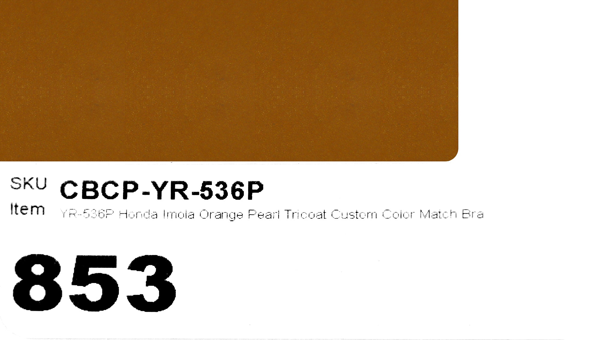 YR-536P Honda Imola Orange Pearl Tricoat Custom Color Match Brake Caliper Paint
